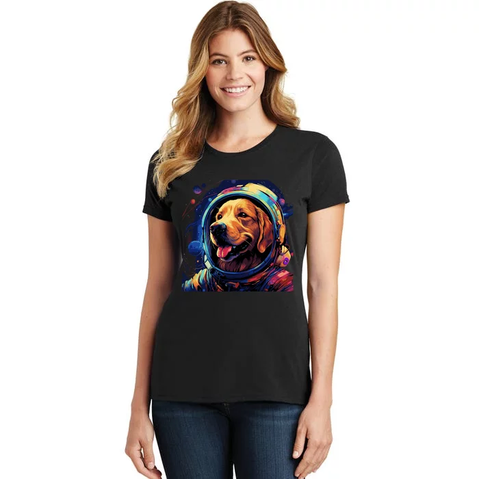 Golden Retriever Funny Golden Retriever Astronaut Women's T-Shirt