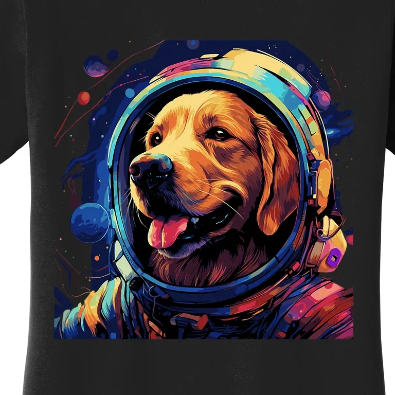 Golden Retriever Funny Golden Retriever Astronaut Women's T-Shirt