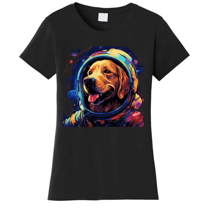 Golden Retriever Funny Golden Retriever Astronaut Women's T-Shirt