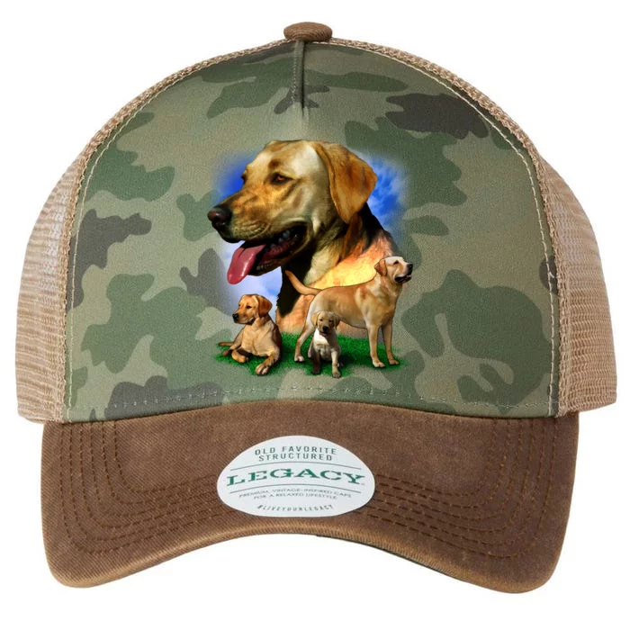 Golden Retriever Family Of Dogs Portrait Legacy Tie Dye Trucker Hat