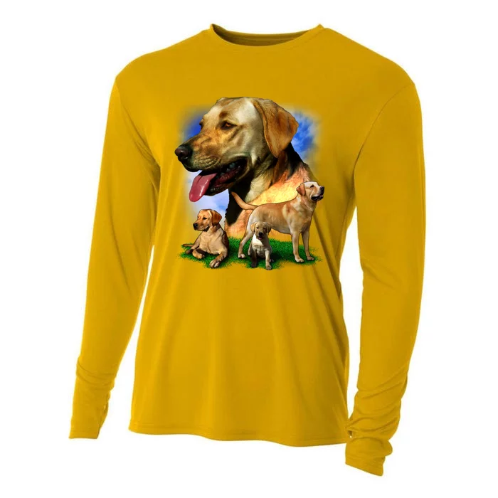 Golden Retriever Family Of Dogs Portrait Cooling Performance Long Sleeve Crew