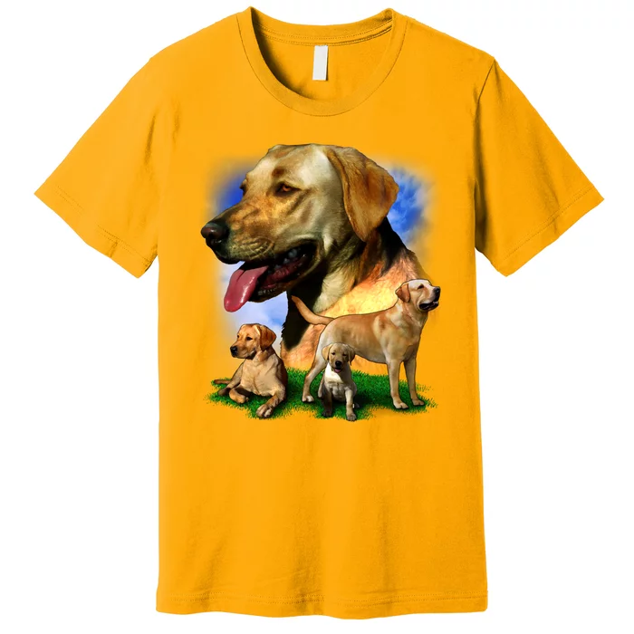 Golden Retriever Family Of Dogs Portrait Premium T-Shirt