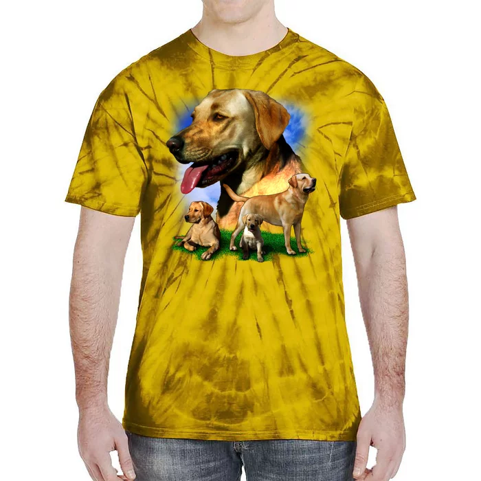 Golden Retriever Family Of Dogs Portrait Tie-Dye T-Shirt