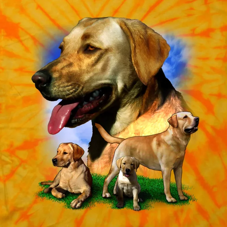 Golden Retriever Family Of Dogs Portrait Tie-Dye T-Shirt