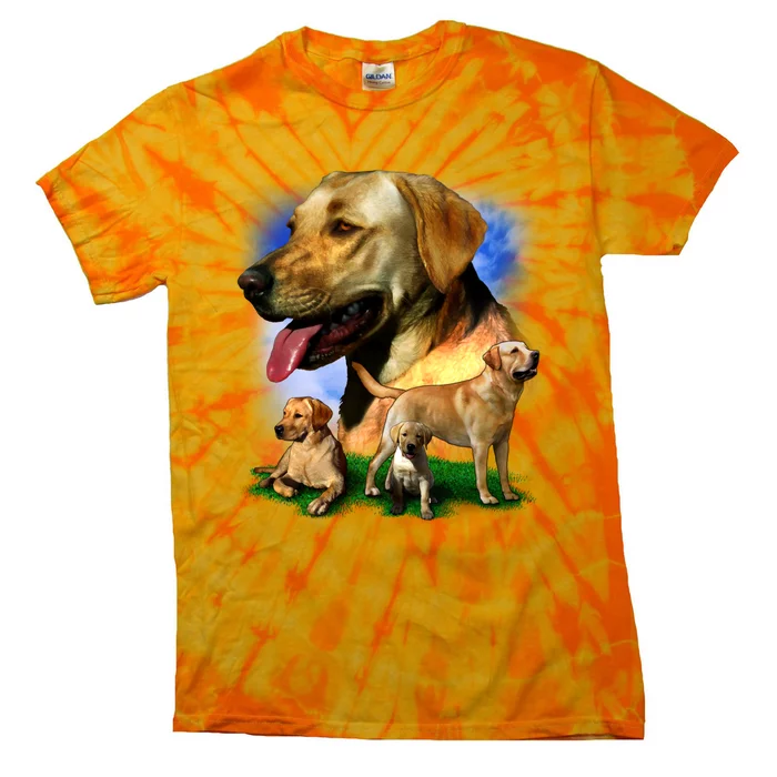 Golden Retriever Family Of Dogs Portrait Tie-Dye T-Shirt