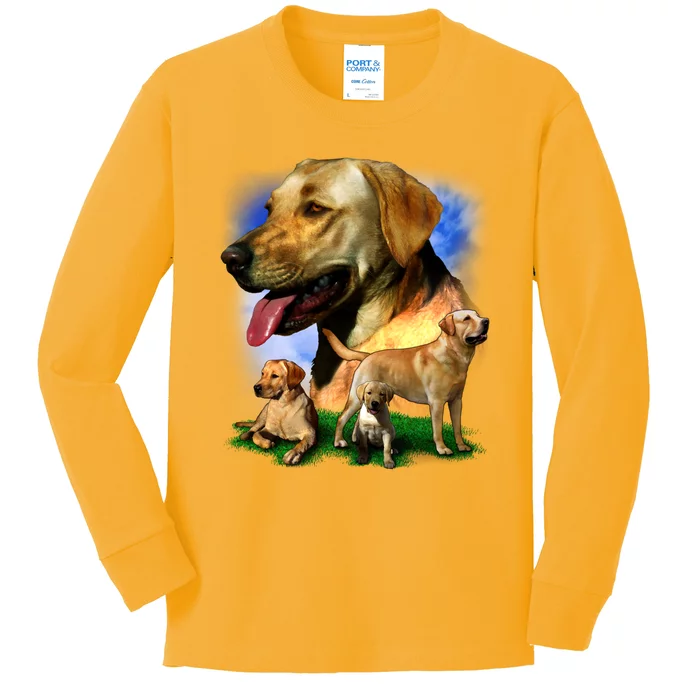 Golden Retriever Family Of Dogs Portrait Kids Long Sleeve Shirt