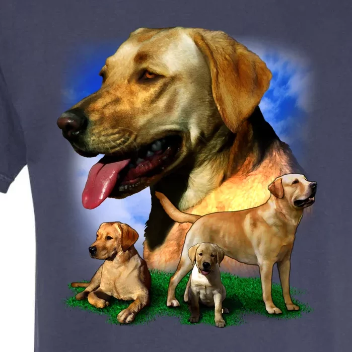 Golden Retriever Family Of Dogs Portrait Garment-Dyed Heavyweight T-Shirt