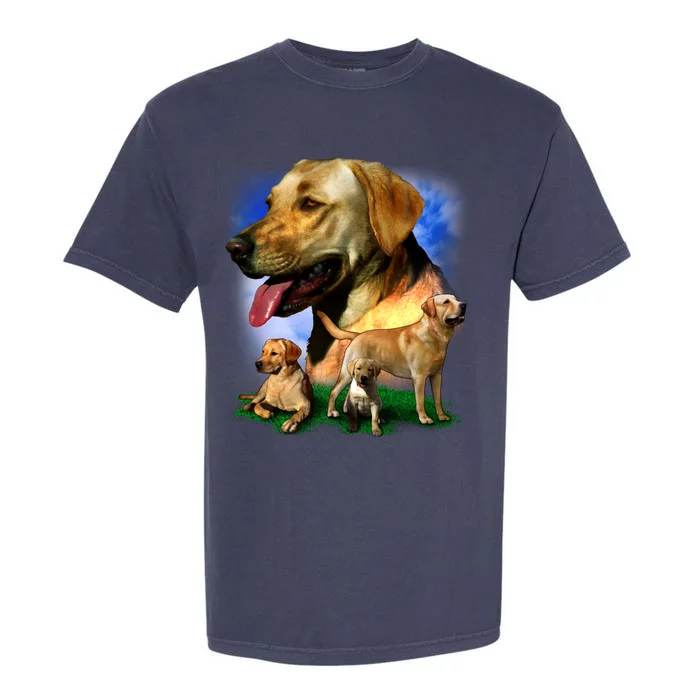 Golden Retriever Family Of Dogs Portrait Garment-Dyed Heavyweight T-Shirt