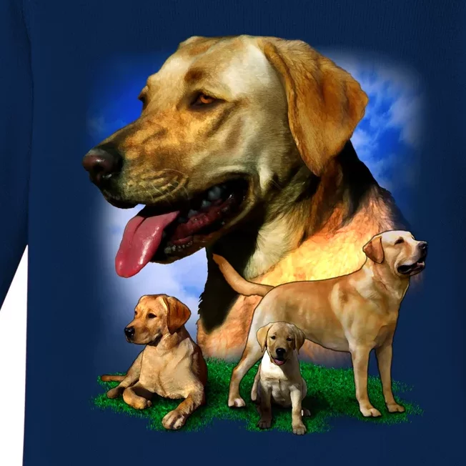 Golden Retriever Family Of Dogs Portrait Baby Long Sleeve Bodysuit