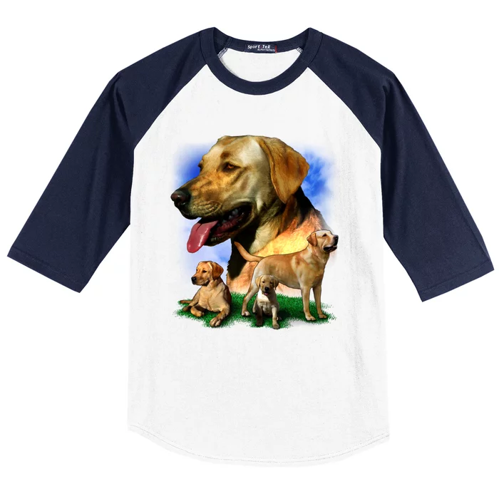 Golden Retriever Family Of Dogs Portrait Baseball Sleeve Shirt