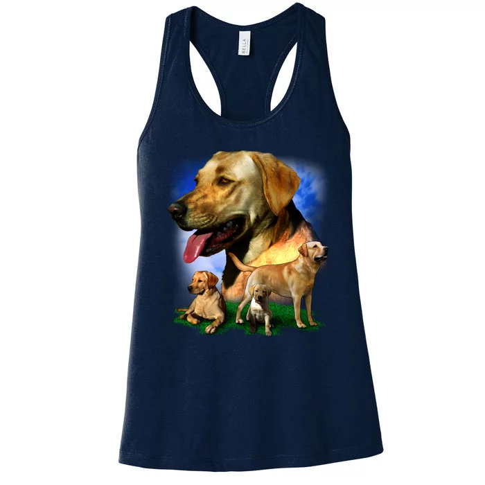 Golden Retriever Family Of Dogs Portrait Women's Racerback Tank