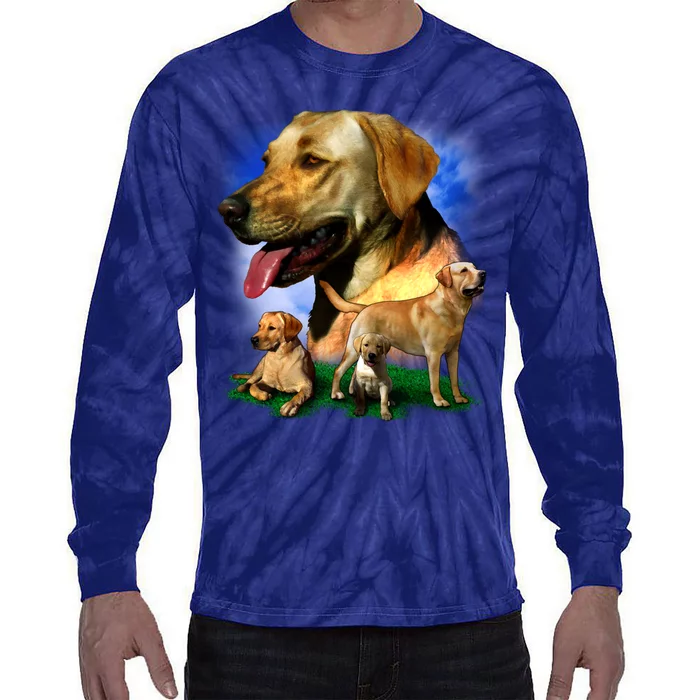 Golden Retriever Family Of Dogs Portrait Tie-Dye Long Sleeve Shirt