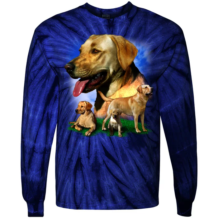 Golden Retriever Family Of Dogs Portrait Tie-Dye Long Sleeve Shirt