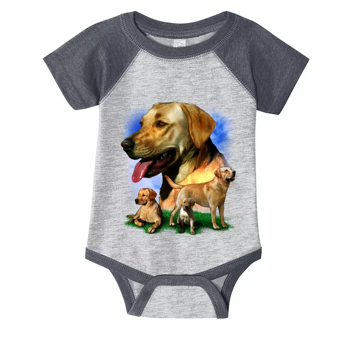 Golden Retriever Family Of Dogs Portrait Infant Baby Jersey Bodysuit