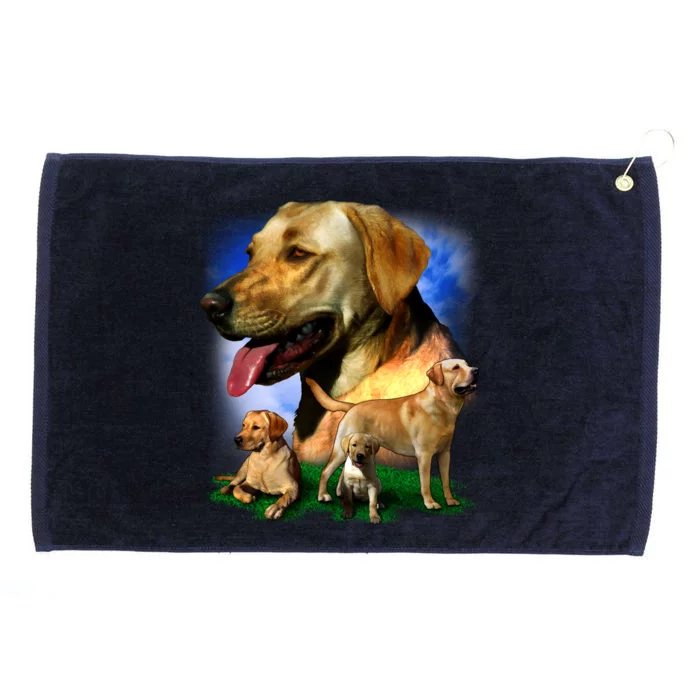 Golden Retriever Family Of Dogs Portrait Grommeted Golf Towel