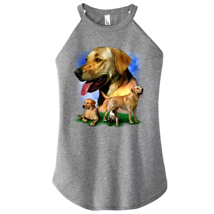 Golden Retriever Family Of Dogs Portrait Women’s Perfect Tri Rocker Tank