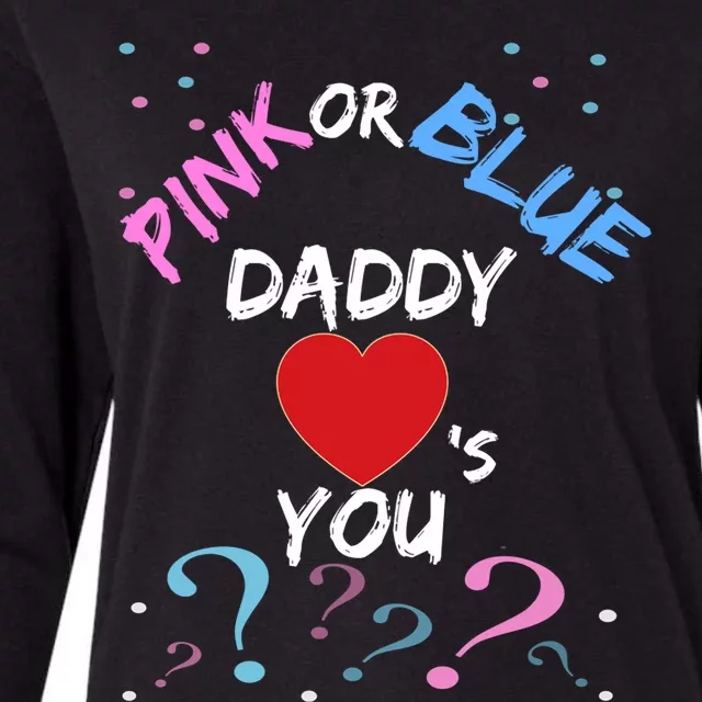 Gender Reveal For Dad Blue Daddy Loves You Hoodie Womens Cotton Relaxed Long Sleeve T-Shirt