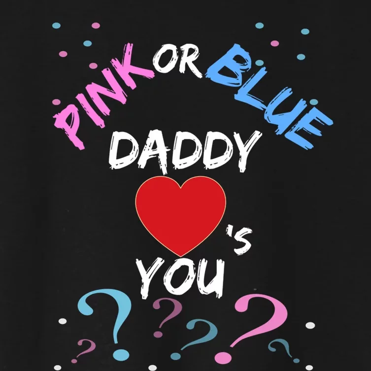 Gender Reveal For Dad Blue Daddy Loves You Hoodie Women's Crop Top Tee