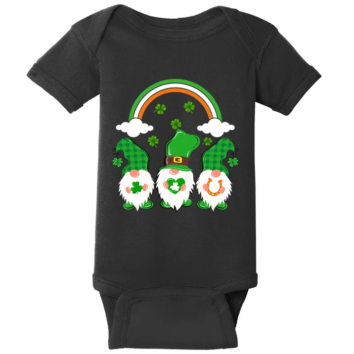 Gnomies Rainbow Funny St Patrick's Day Baby Bodysuit