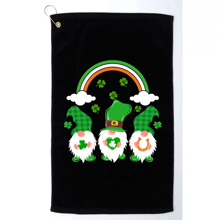 Gnomies Rainbow Funny St Patrick's Day Platinum Collection Golf Towel