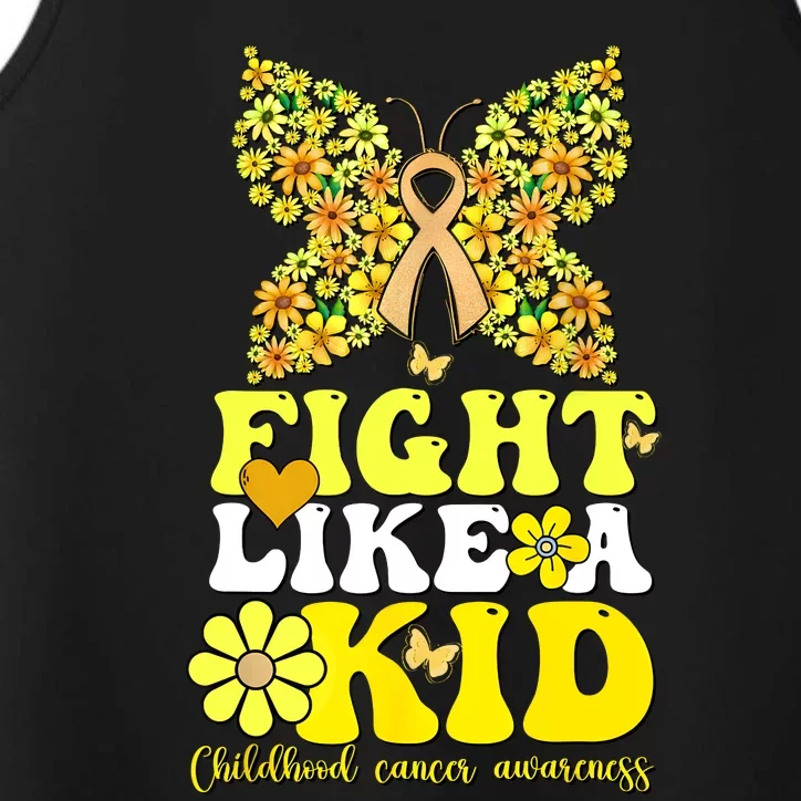 Gold Ribbon Fight Like Kids For Childhood Cancer Awareness Performance Tank