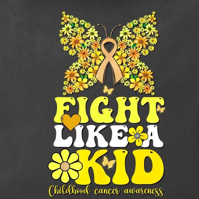 Gold Ribbon Fight Like Kids For Childhood Cancer Awareness Zip Tote Bag