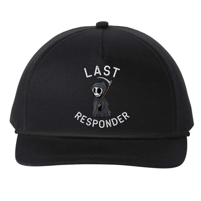 Grim Reaper Funny Dark Humor Mortician Last Responder Snapback Five-Panel Rope Hat