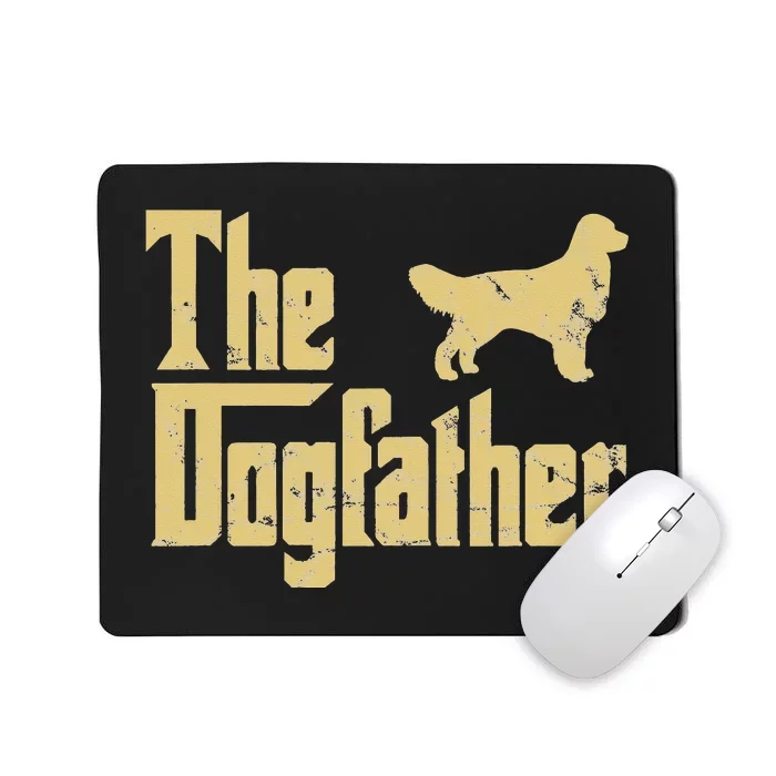 Golden Retriever Funny Dog The Dogfather Parody Mousepad