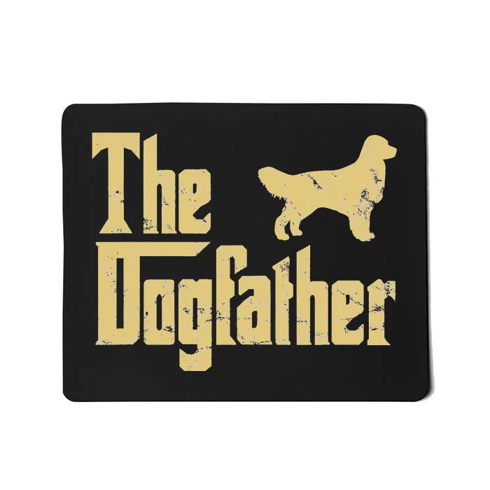 Golden Retriever Funny Dog The Dogfather Parody Mousepad