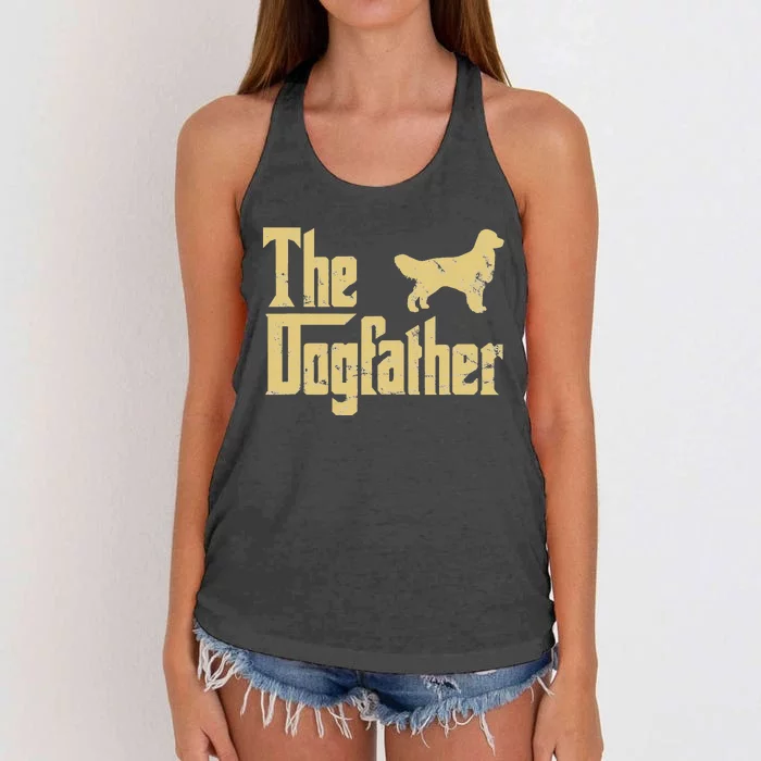 Golden Retriever Funny Dog The Dogfather Parody Women's Knotted Racerback Tank