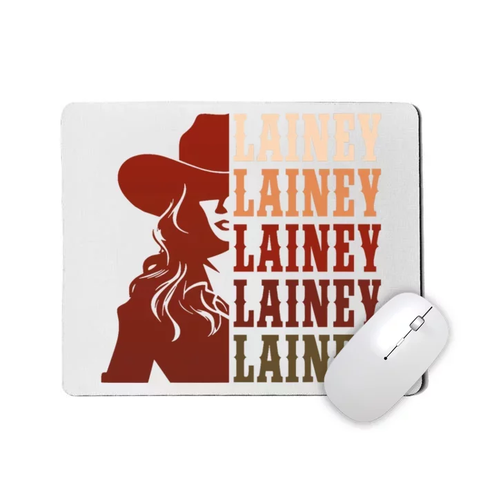 Girl Retro First Name Lainey Personalized Cowgirl Party Mousepad