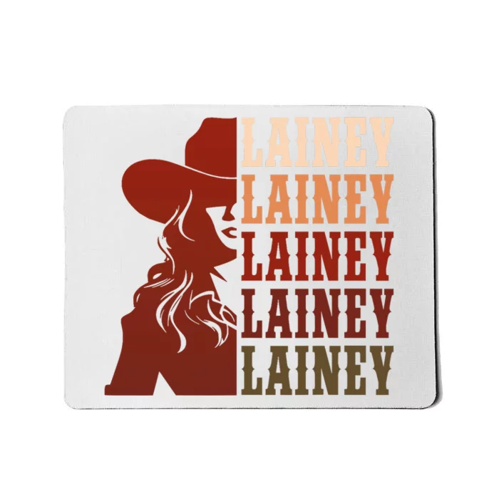 Girl Retro First Name Lainey Personalized Cowgirl Party Mousepad