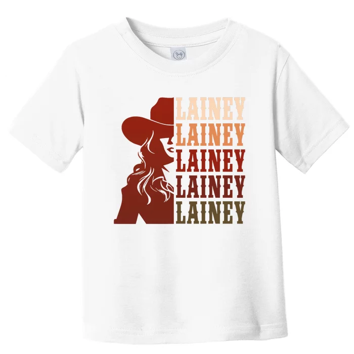 Girl Retro First Name Lainey Personalized Cowgirl Party Toddler T-Shirt