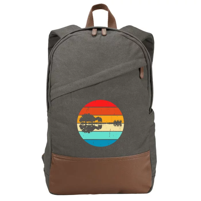 Guitar Reflection Funny Cotton Canvas Backpack