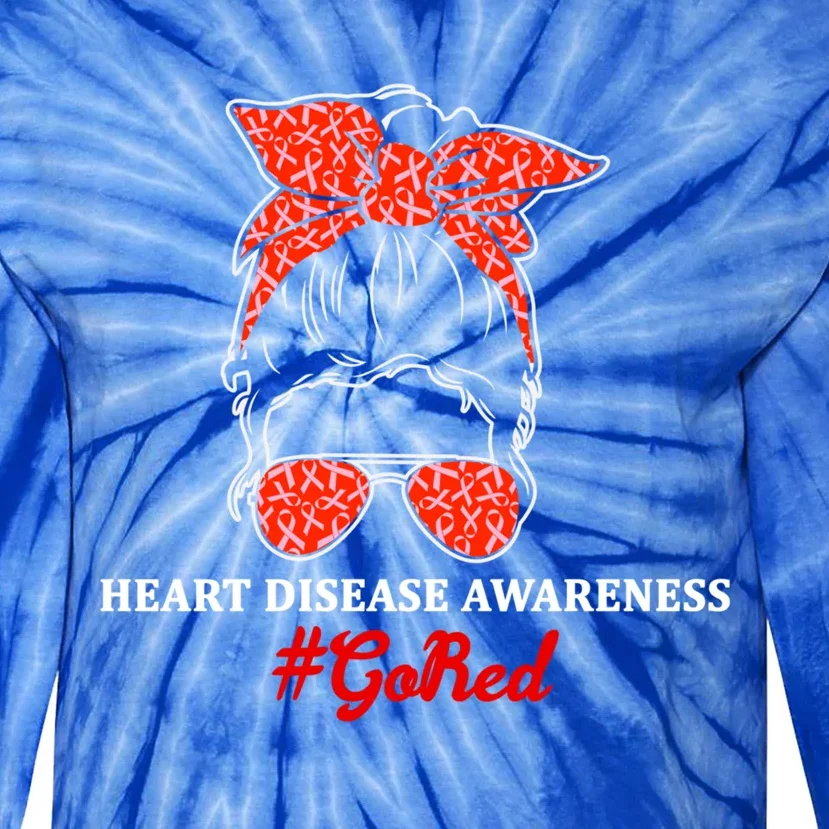 Go Red For Heart Disease Awareness In February Heart Month Gift Tie-Dye Long Sleeve Shirt