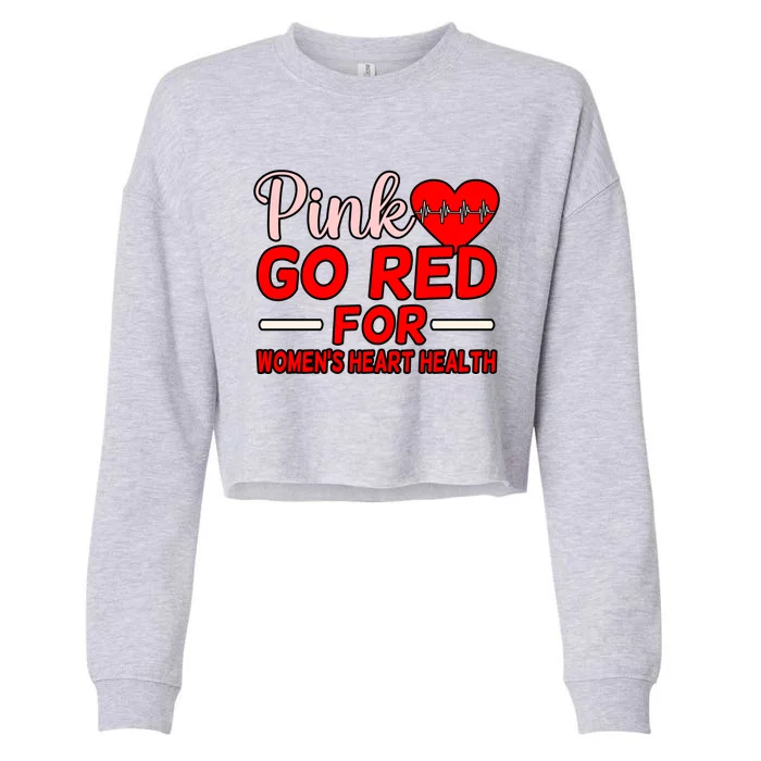 Go Red For Heart Disease Awareness Survivor Graphic Meaningful Gift Cropped Pullover Crew