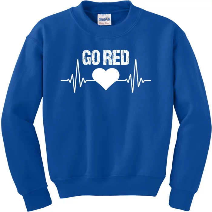 Go Red For Heart Disease Month Awareness Gift Kids Sweatshirt