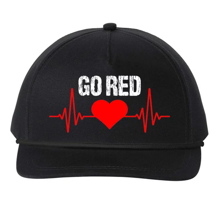 Go Red For Heart Disease Month Awareness Funny Gift Snapback Five-Panel Rope Hat