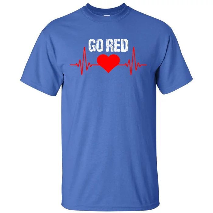 Go Red For Heart Disease Month Awareness Funny Gift Tall T-Shirt