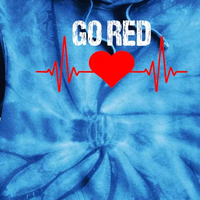 Go Red For Heart Disease Month Awareness Funny Gift Tie Dye Hoodie