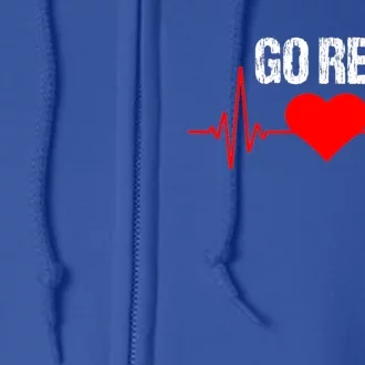 Go Red For Heart Disease Month Awareness Funny Gift Full Zip Hoodie