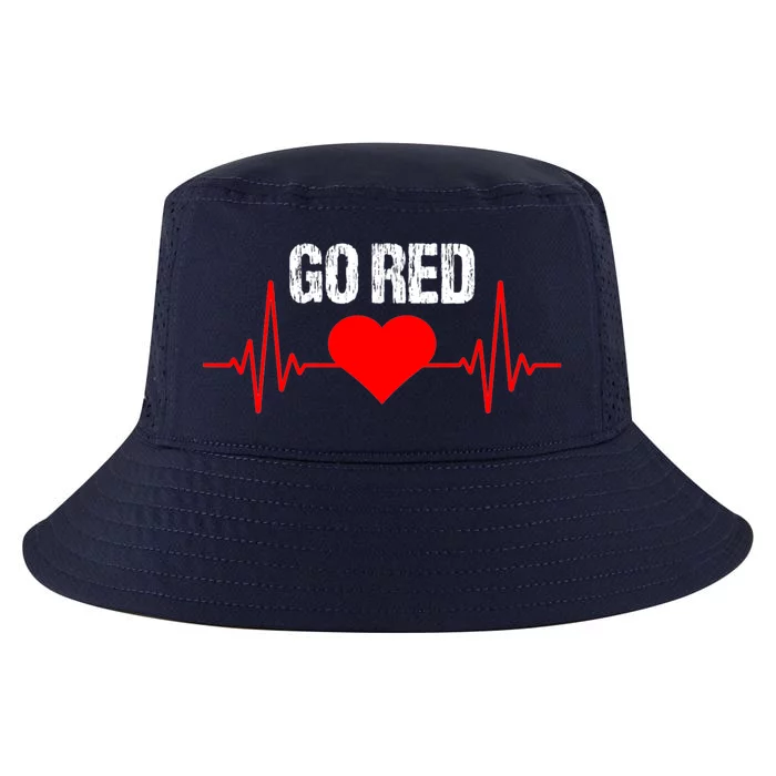 Go Red For Heart Disease Month Awareness Funny Gift Cool Comfort Performance Bucket Hat