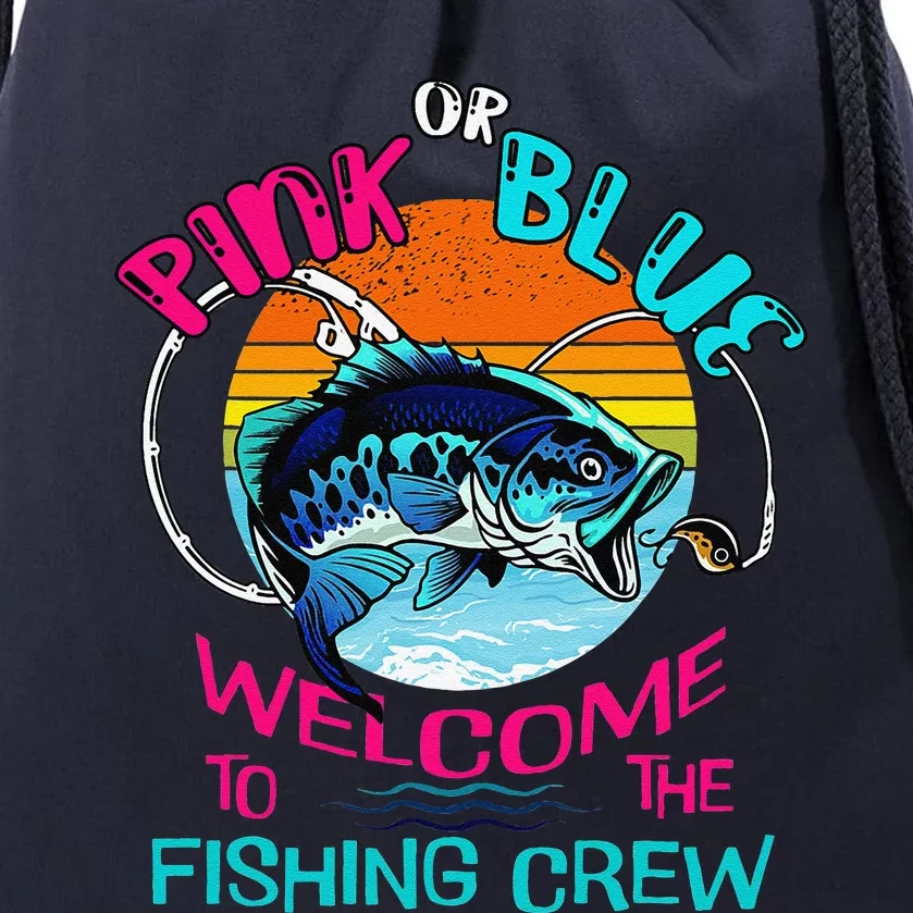 Gender Reveal Fishing Design For A Fishermen Drawstring Bag