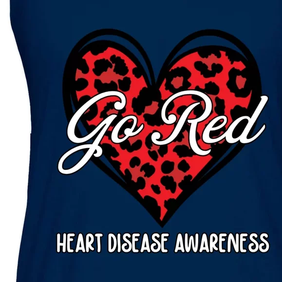 Go Red For Womens Heart Disease Awareness Month Leopard Ladies Essential Flowy Tank