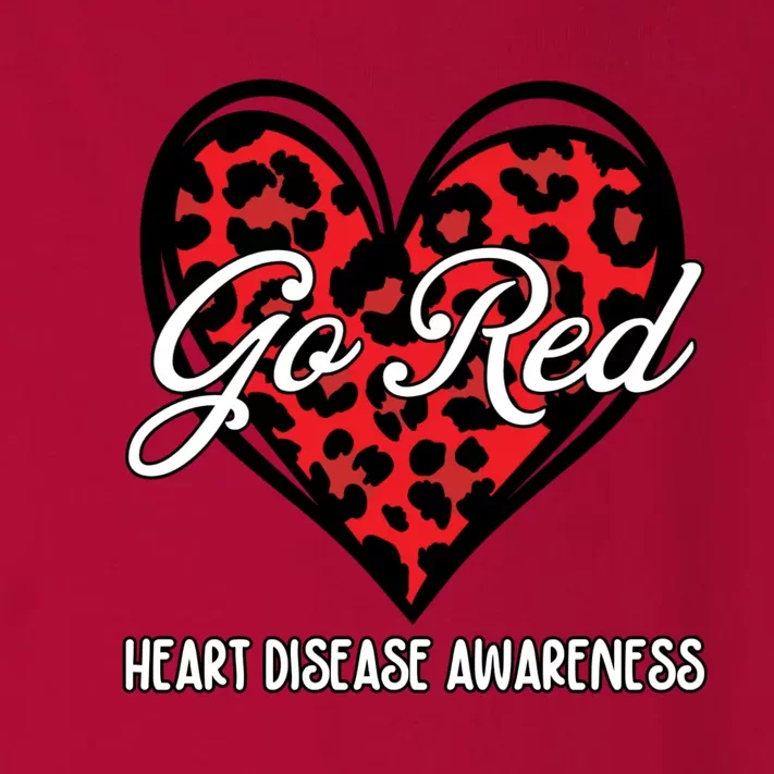 Go Red For Womens Heart Disease Awareness Month Leopard Toddler Long Sleeve Shirt