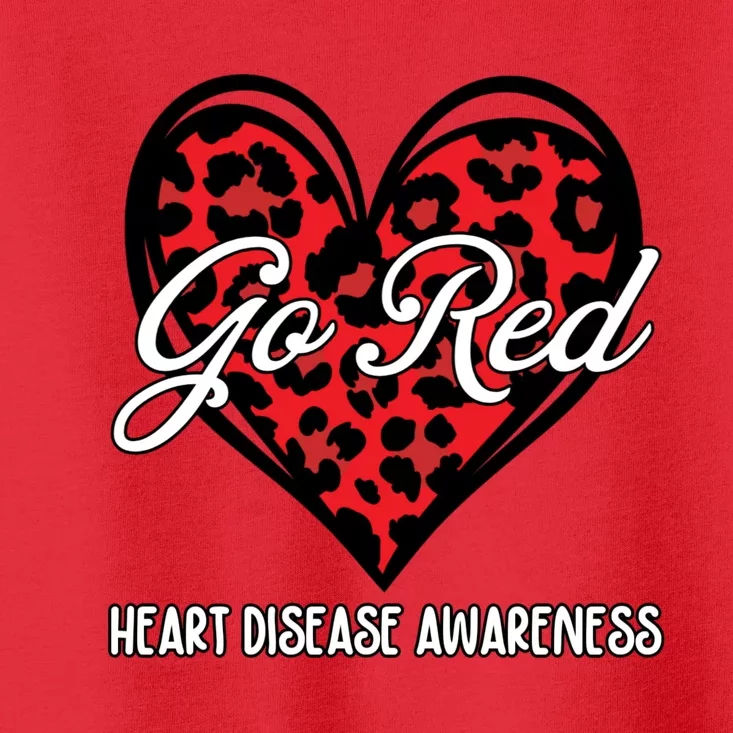 Go Red For Womens Heart Disease Awareness Month Leopard Toddler T-Shirt