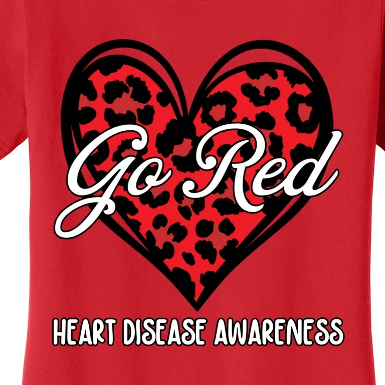 Go Red For Womens Heart Disease Awareness Month Leopard Women's T-Shirt