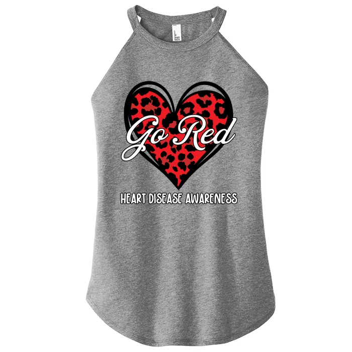 Go Red For Womens Heart Disease Awareness Month Leopard Women’s Perfect Tri Rocker Tank