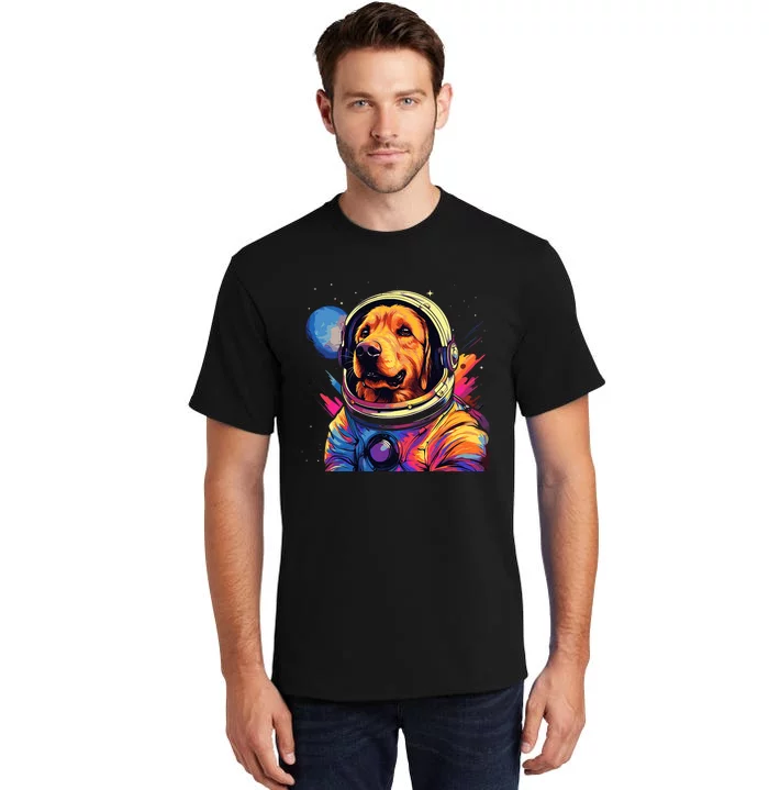 Golden Retriever Funny Golden Retriever Astronaut Tall T-Shirt