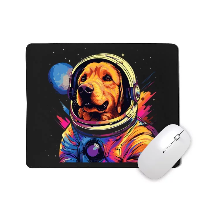 Golden Retriever Funny Golden Retriever Astronaut Mousepad